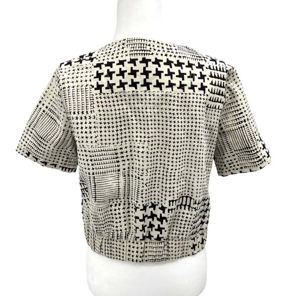 CAbi Style 931 Coupe‎ Bomber Cotton Blend Short Sleeves Zip Jacket Size Small